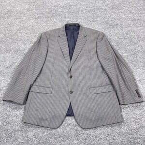 Lauren Ralph Lauren Blazer Mens 46R Gray Silk Wool Check Sport Coat Two Button